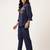Purna cadet blue embroidered cotton co ord set