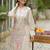 Vastramaya bouquet beige embroidered cotton co ord set
