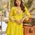 Gaurisha kelly yellow embroidered linen blend co ord set