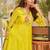 Gaurisha kelly yellow embroidered linen blend co ord set