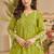 Gaurisha barf green embroidered linen blend co ord set