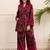 Kabool sangria magenta printed viscose rayon co ord set