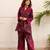 Kabool sangria magenta printed viscose rayon co ord set