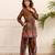Kabool brick grey printed viscose rayon co ord set
