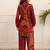 Kabool berry red printed viscose rayon co ord set