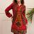 Kabool berry red printed viscose rayon co ord set