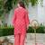 Jayti raspberry pink printed linen blend co ord set