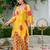 Jayti sunshine yellow printed linen blend co ord set