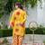 Jayti sunshine yellow printed linen blend co ord set