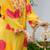 Jayti sunshine yellow printed linen blend co ord set