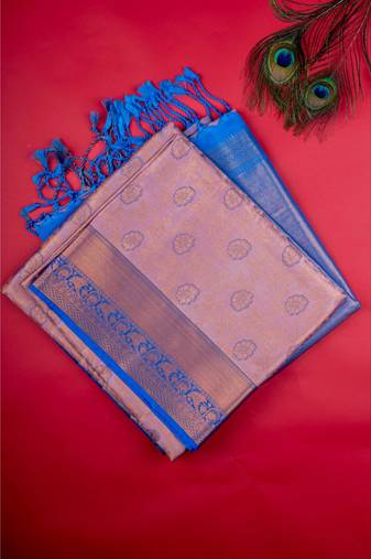 Pastel pink soft silk saree