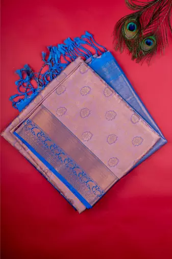 Pastel pink soft silk saree