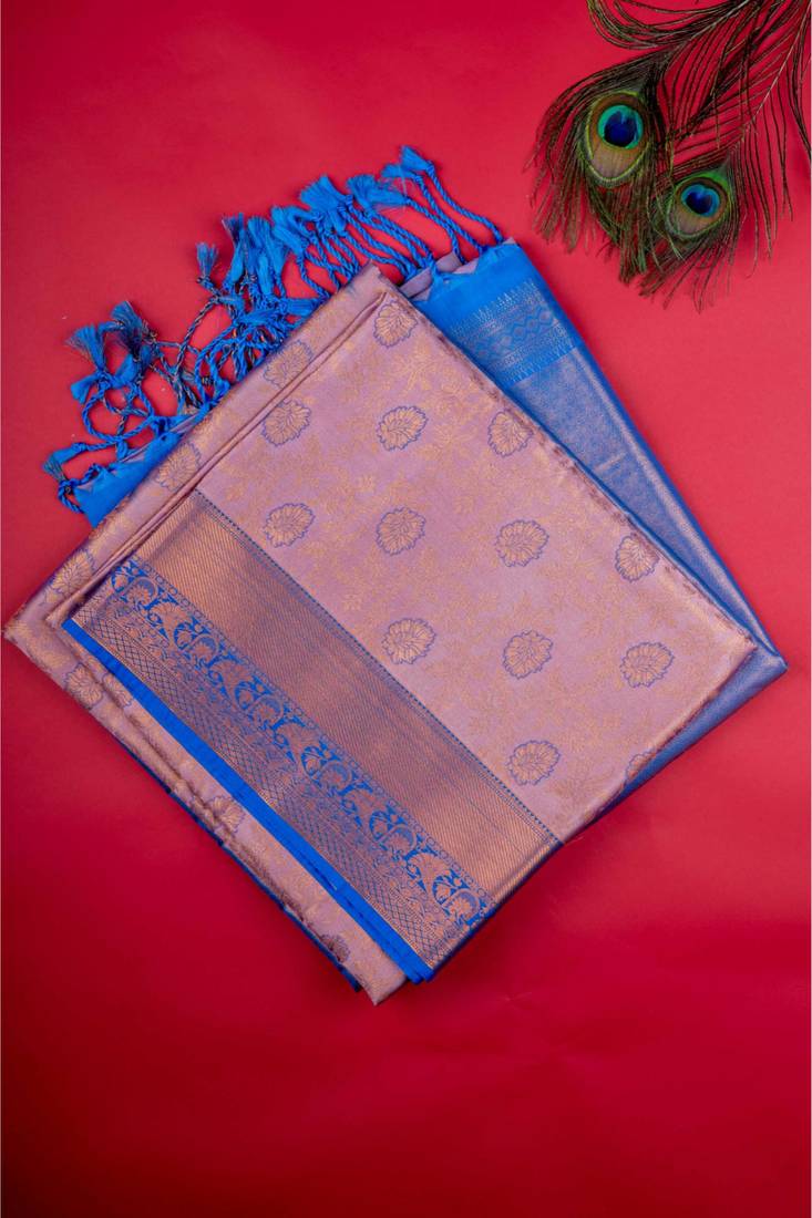 Pastel pink soft silk saree