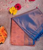 Onion pink brocade semi soft silk saree