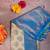 Pastel green and blue semi silk saree