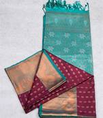 Maroon meenakari semi soft silk saree