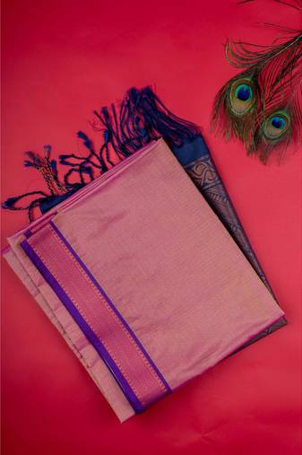 Golden pink vairaoosi soft silk saree