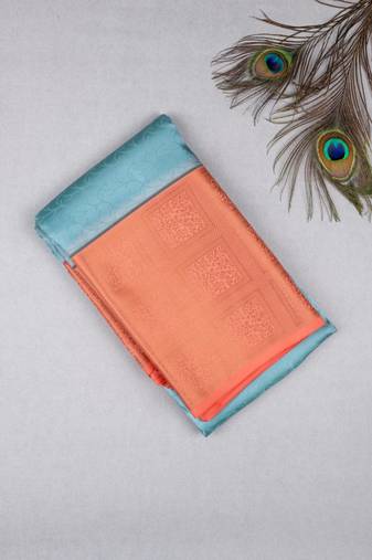 Pastel blue pure touch silk saree