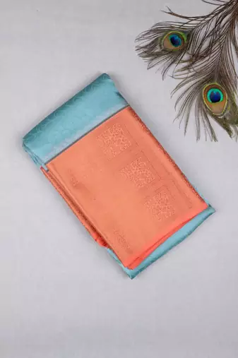 Pastel blue pure touch silk saree
