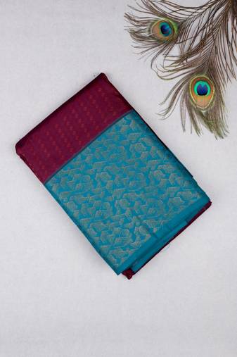 Wine maroon pure touch silk saree