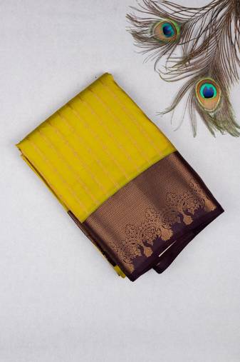 Lime green pure touch silk saree