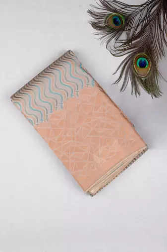 Offwhite brocade pure touch silk saree with silk mark certified