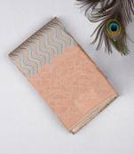 Offwhite brocade pure touch silk saree with silk mark certified