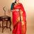 Red designer weave pure silk saree