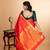 Red designer weave pure silk saree