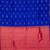 Blue and pink borderless pure touch silk saree