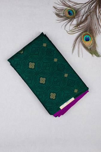 Green borderless pure touch silk saree