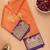 Orange and purple designer semi silk saree