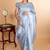 Grey temple border kanjipuram silk saree