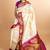 Offwhite and purple pure kanjivaram silk saree