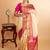 Offwhite majenta pink korvai kanchipuram silk saree