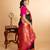 Black and pink combination silk saree.