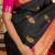 Black and pink combination silk saree.