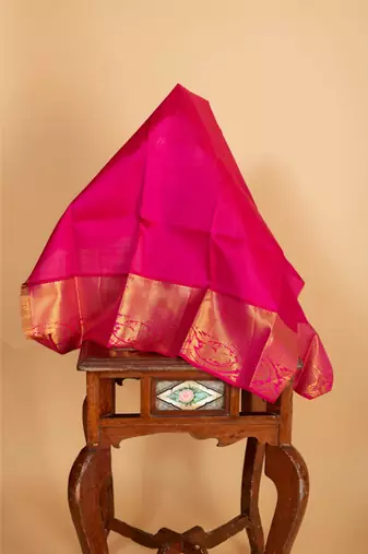 Black and pink combination silk saree. with silk mark certified