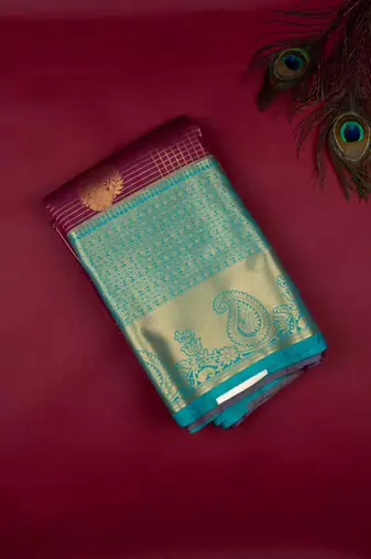 Purple traditional semi silk saree