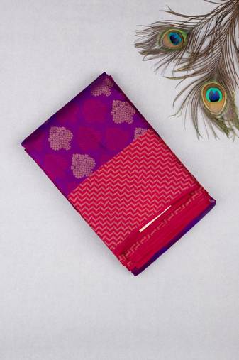 Purple designer weave silk saree pure touch silk saree