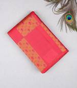 Peach borderless pure touch silk saree