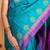Lightweight blue silk saree purple combination