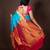 Sky blue and pink kanjivaram saree