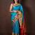 Blue saree with pink blouse