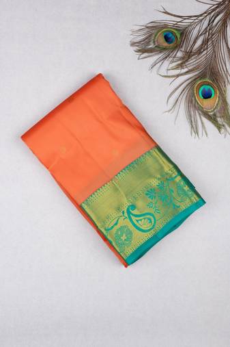 Orange pure touch silk saree