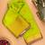 Lime green semi silk saree