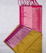 Mehendi green semi soft silk saree