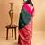 Dark green silk saree with pink border