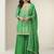 Green chinon silk embroidered designer sharara suit