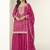 Pink chinon silk embroidered designer sharara suit